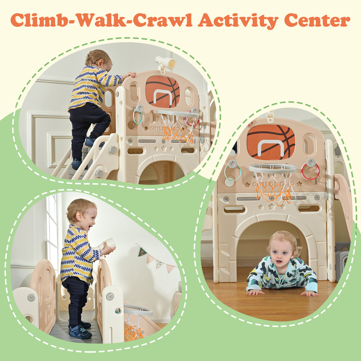 Freestanding Castle Playhouse Slide for Kids A217