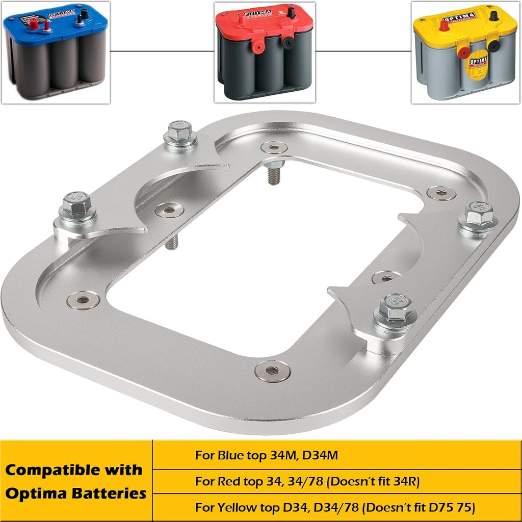 Billet Aluminum Battery Pallet Trunk Battery Hold Down Bracket Tray Pack of 2 W417378