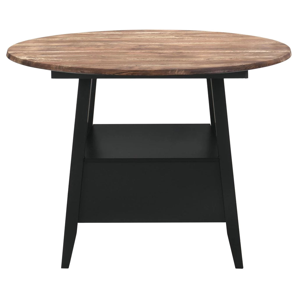 Round Counter Height Table Yukon Oak and Black X76737