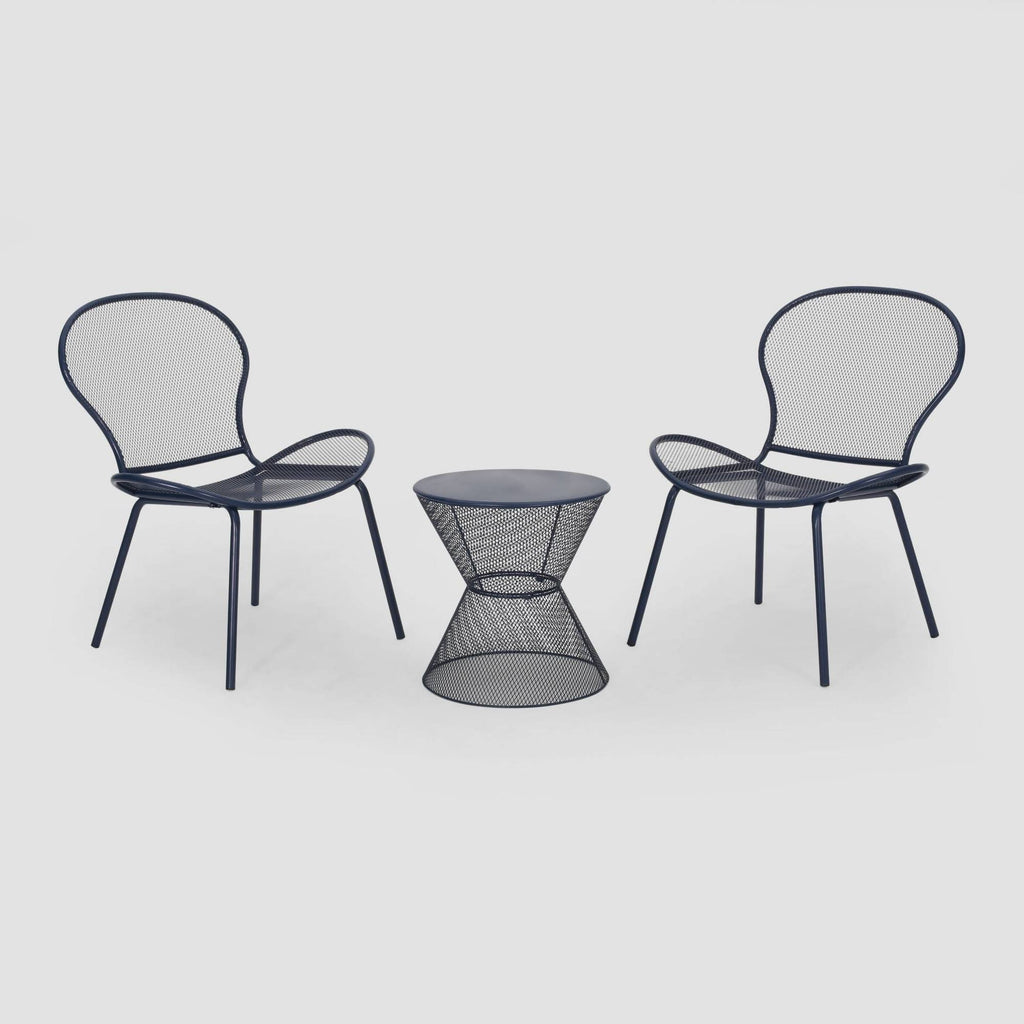 3PC Iron Chat Set Matte Navy Blue Y971