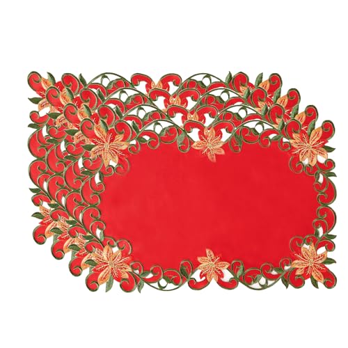 Embroidered Christmas Table Runner 15x87 Inch G2041