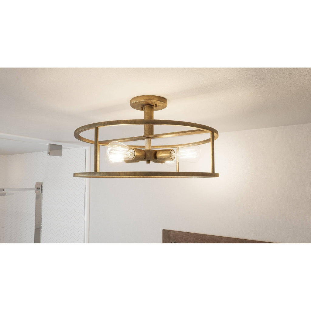 Brass 4-Light Semi-Flush Mount V266051