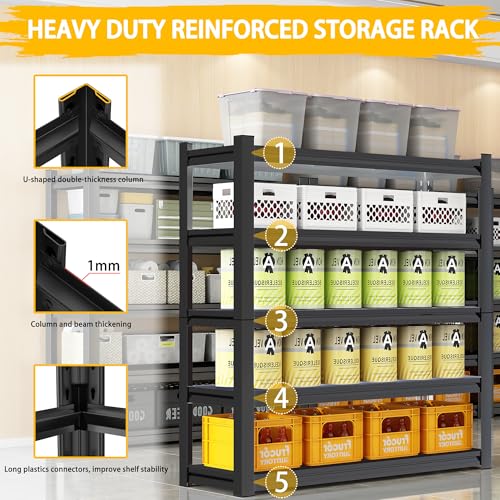 Heavy Duty 5-Tier Metal Standing Shelf Units K61432