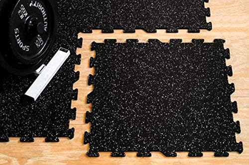 Heavy Duty Rubber Flooring Interlocking Tile Set 91 Square Feet Z432