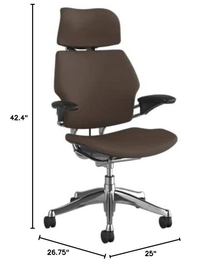 Polished Aluminum Frame Black Lotus Fabric Ergonomic Office Chair with Headrest I10916
