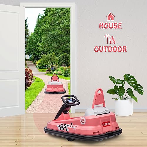 6V Electric Ride On Bumper Car for Toddlers, Bright-Pink S421110