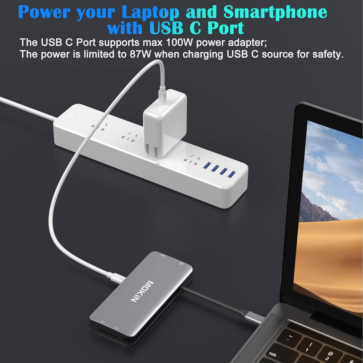 USB C Hub Multiport Adapter 10 in 1 with 4K HDMI, VGA, Ethernet, 3 USB Ports, PD Charger, SD/Micro SD Card Reader A826