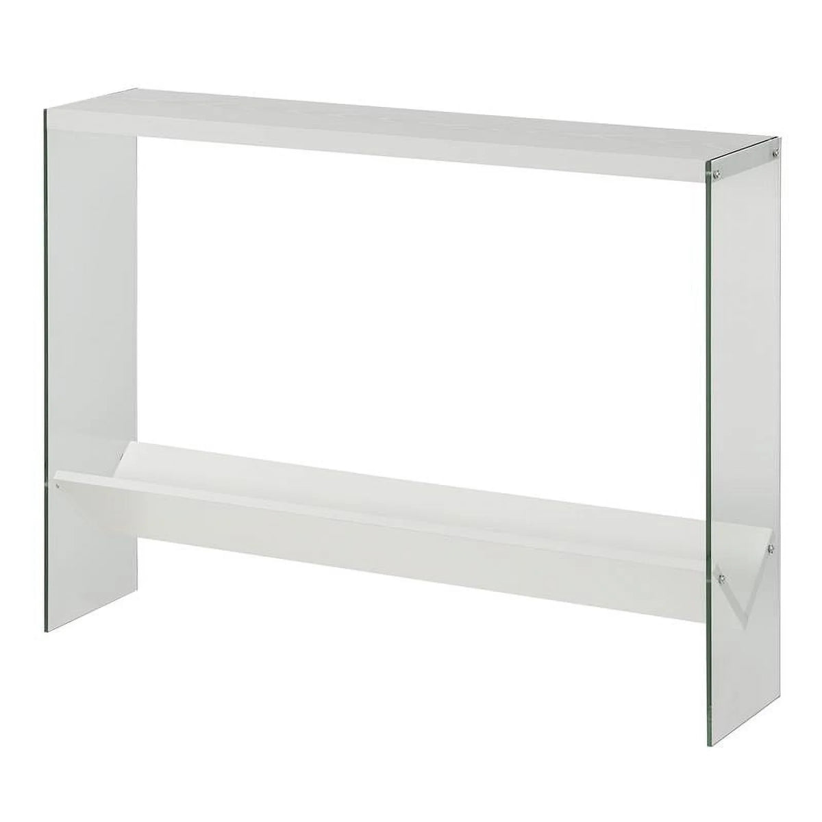 White Wood Console Table with Shelf G590