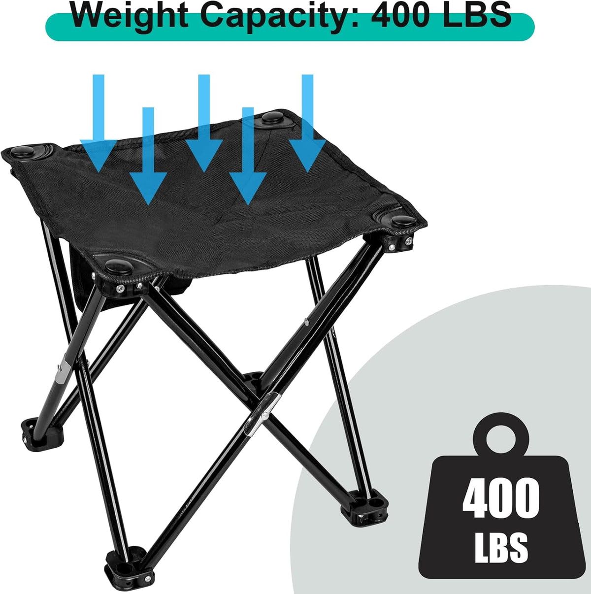 Small Folding Stool with Side Pocket and Storage Bag N33461
