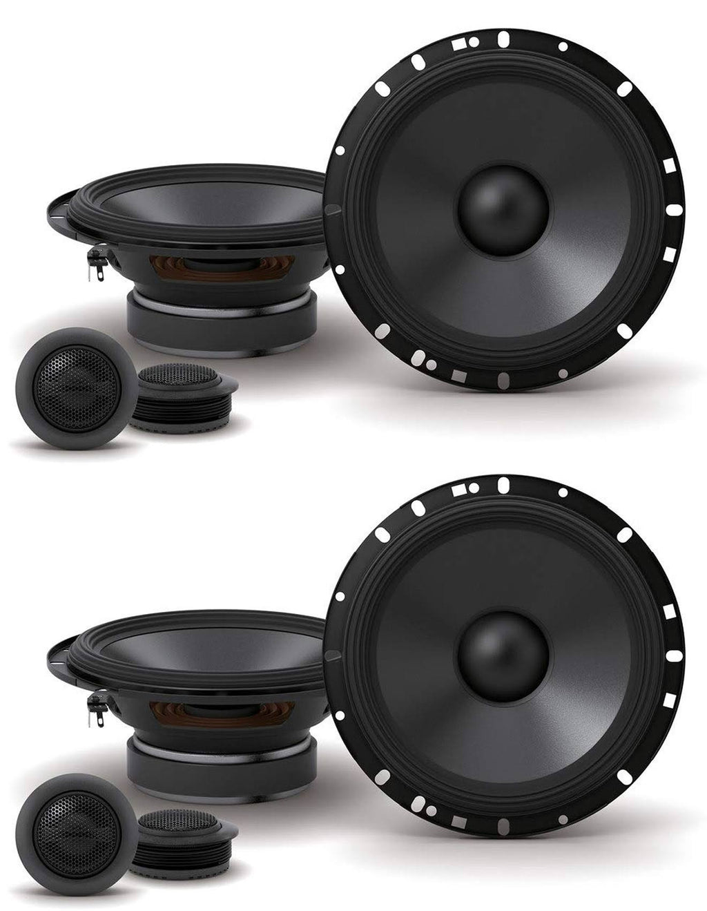 2 Pairs 6.5x22 Car Audio Component Speakers with Tweeters O423462