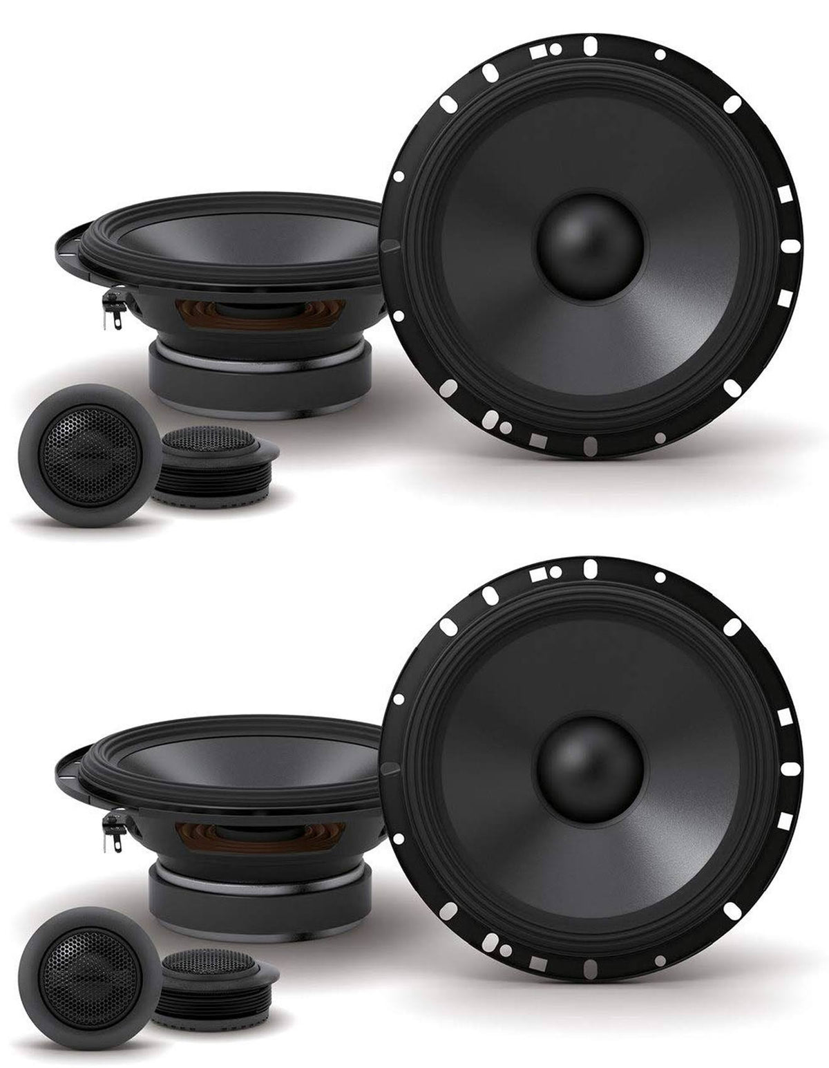 2 Pairs 6.5x22 Car Audio Component Speakers with Tweeters O423462