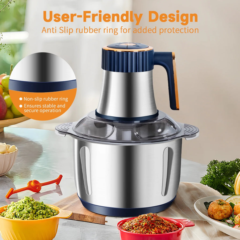2 Bowls Electric Food Chopper with Meat Grinder B664320
