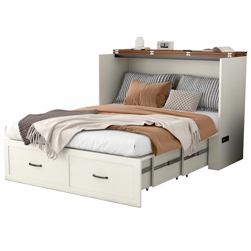 Full Size Black Wood Murphy Chest Bed with Drawer N8651