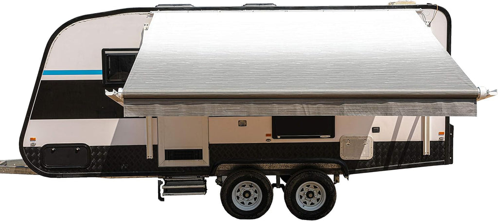 Motorized 21 x 8 Ft Gray Fade Retractable RV Awning N442