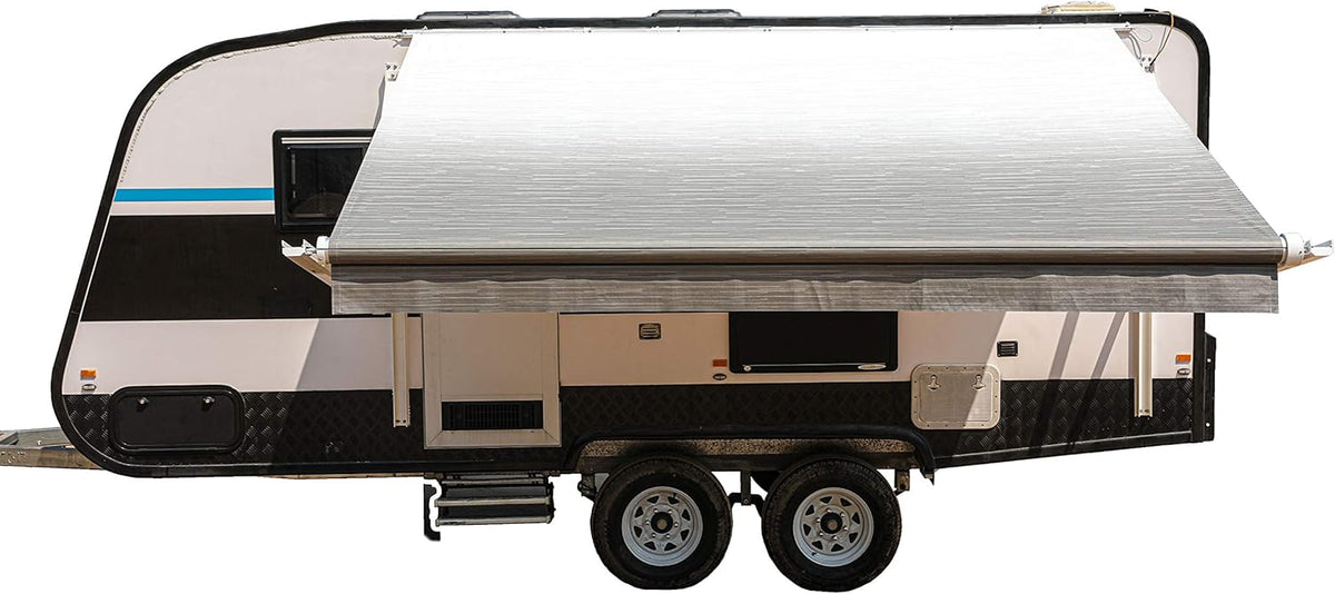 Motorized 21 x 8 Ft Gray Fade Retractable RV Awning N442