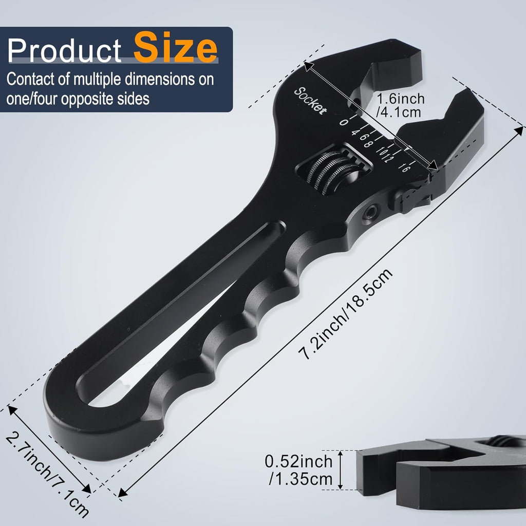 Black Aluminum Adjustable Wrench L4192