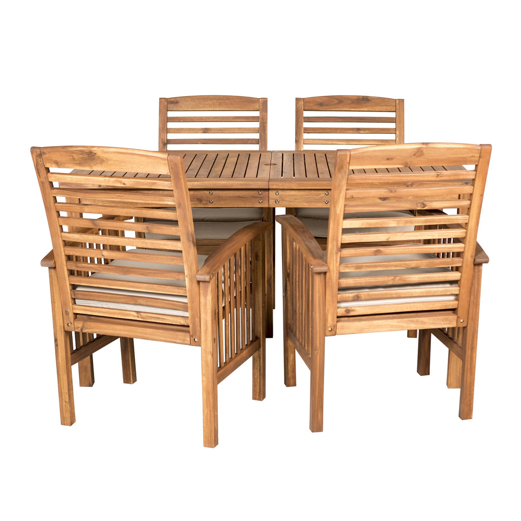 5-Piece Solid Wood Outdoor Patio Dining Set R28395