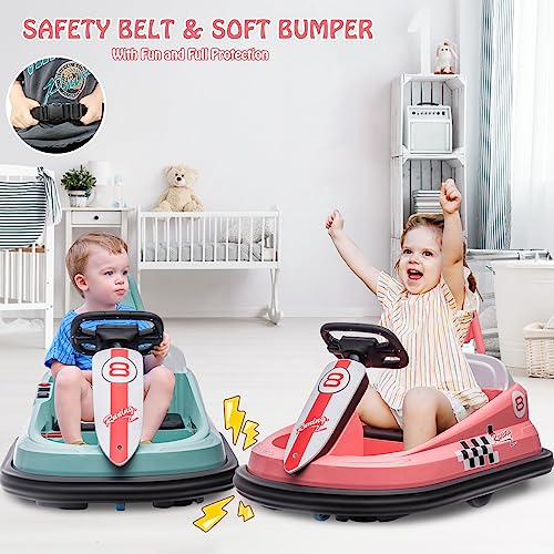 6V Electric Ride On Bumper Car for Toddlers, Bright-Pink S421110