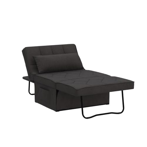 Dark Brown Sleeper Chair Bed Sofa Bed 4 in 1 Folding Ottoman Bed with Adjustable Backrest O2613