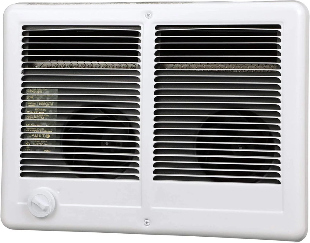 White Twin Electric Wall Heater with Thermostat S78148