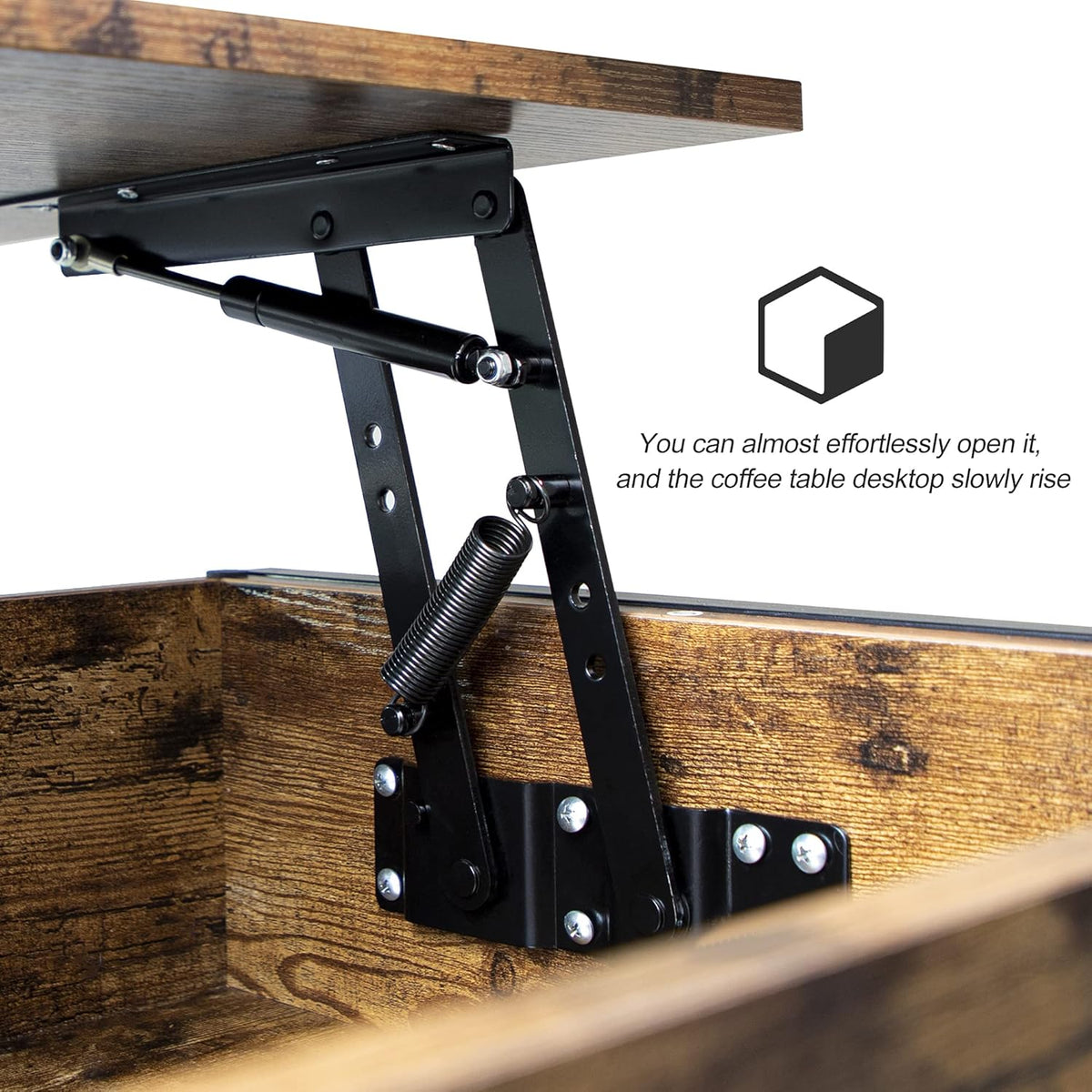 Lift Top Coffee Table with Storage Shelf J496