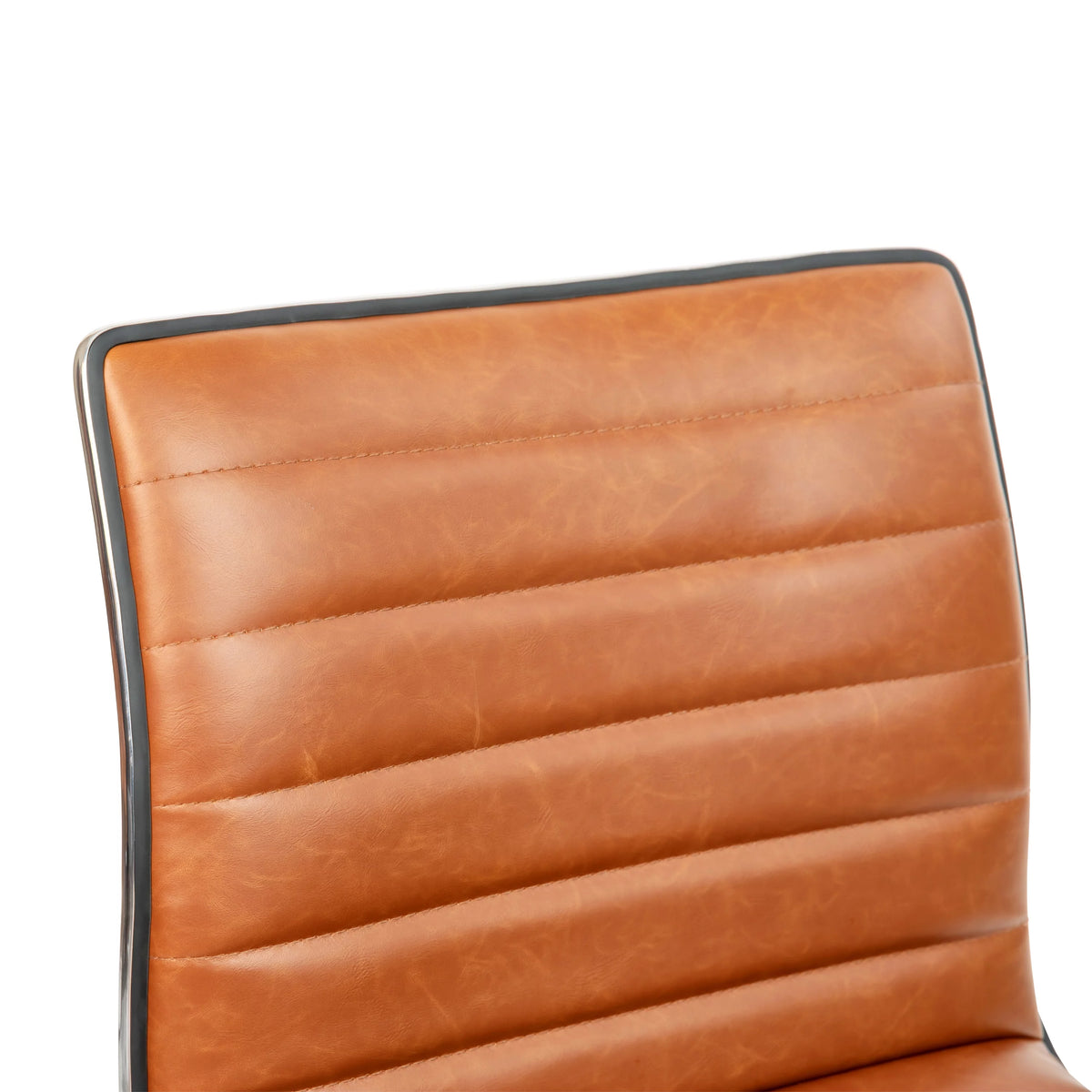 Brown Ribbed Swivel Task Office Chair L695