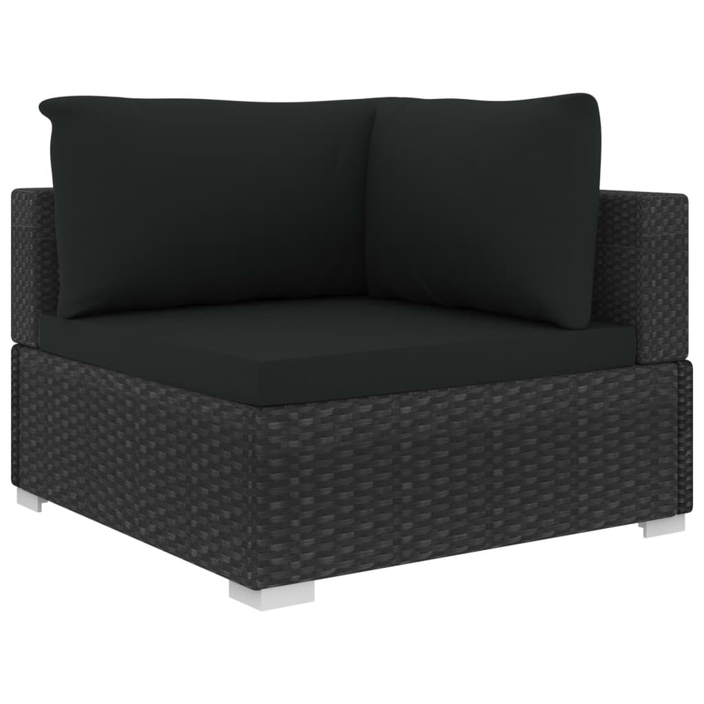 10 Piece Poly Rattan Patio Lounge Set with Cushions B732759
