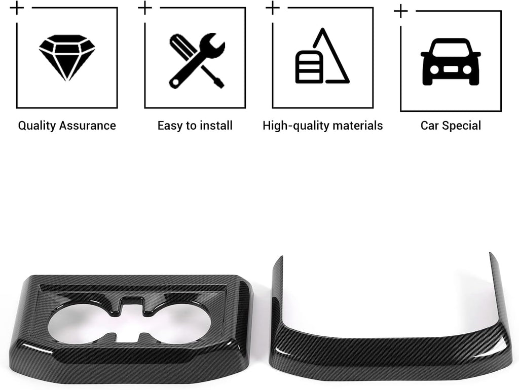 Carbon Fiber Rear Water Cup Holder Panel Trim for Ford F150 Y449274