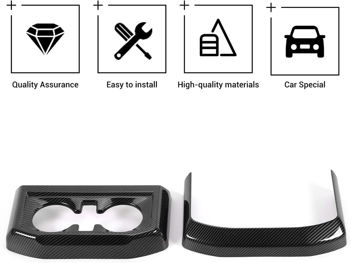 Carbon Fiber Rear Water Cup Holder Panel Trim for Ford F150 Y449274