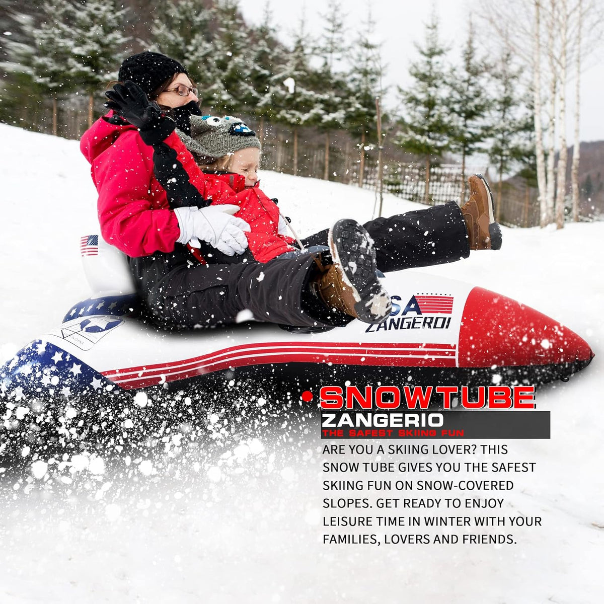 Heavy Duty Inflatable Snow Sled Pack of 2 R72933