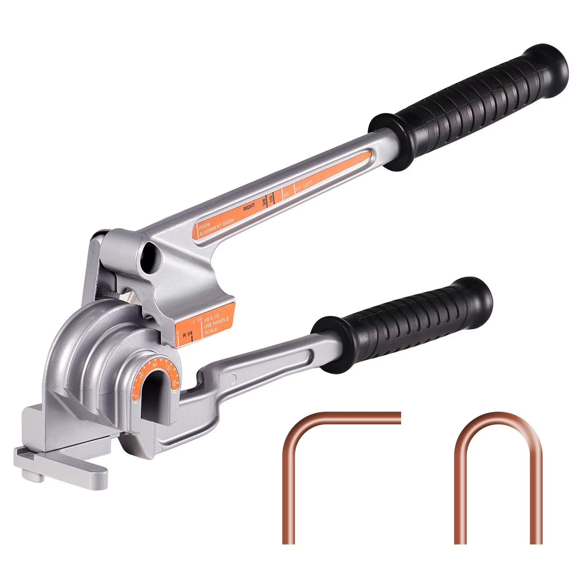 3 in 1 Lever Pipe Tube Bender for 1/4", 3/8", 1/2" O.D. 0-180° Bending Z1604