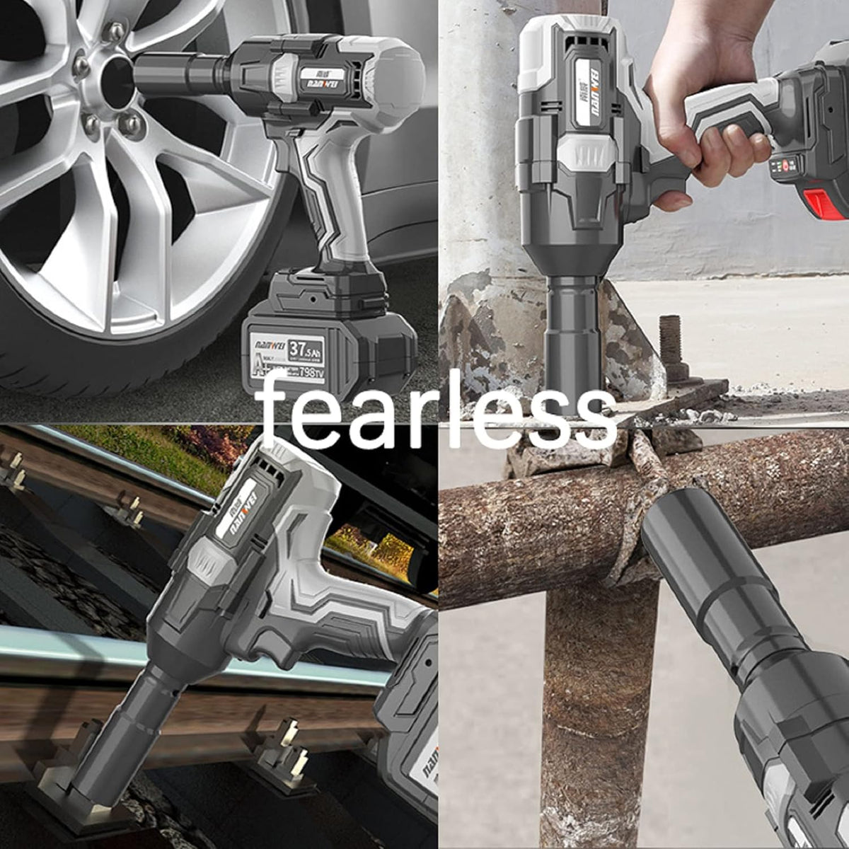 1/2-inch Brushless Impact Wrench with Detent Pin Anvil, 2 Battery 4.0A Li-ion, 600N W7351