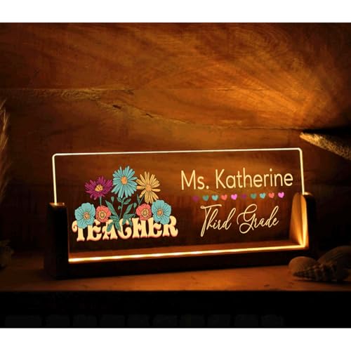 Teacher Desk Name Acrylic LED Light P5979