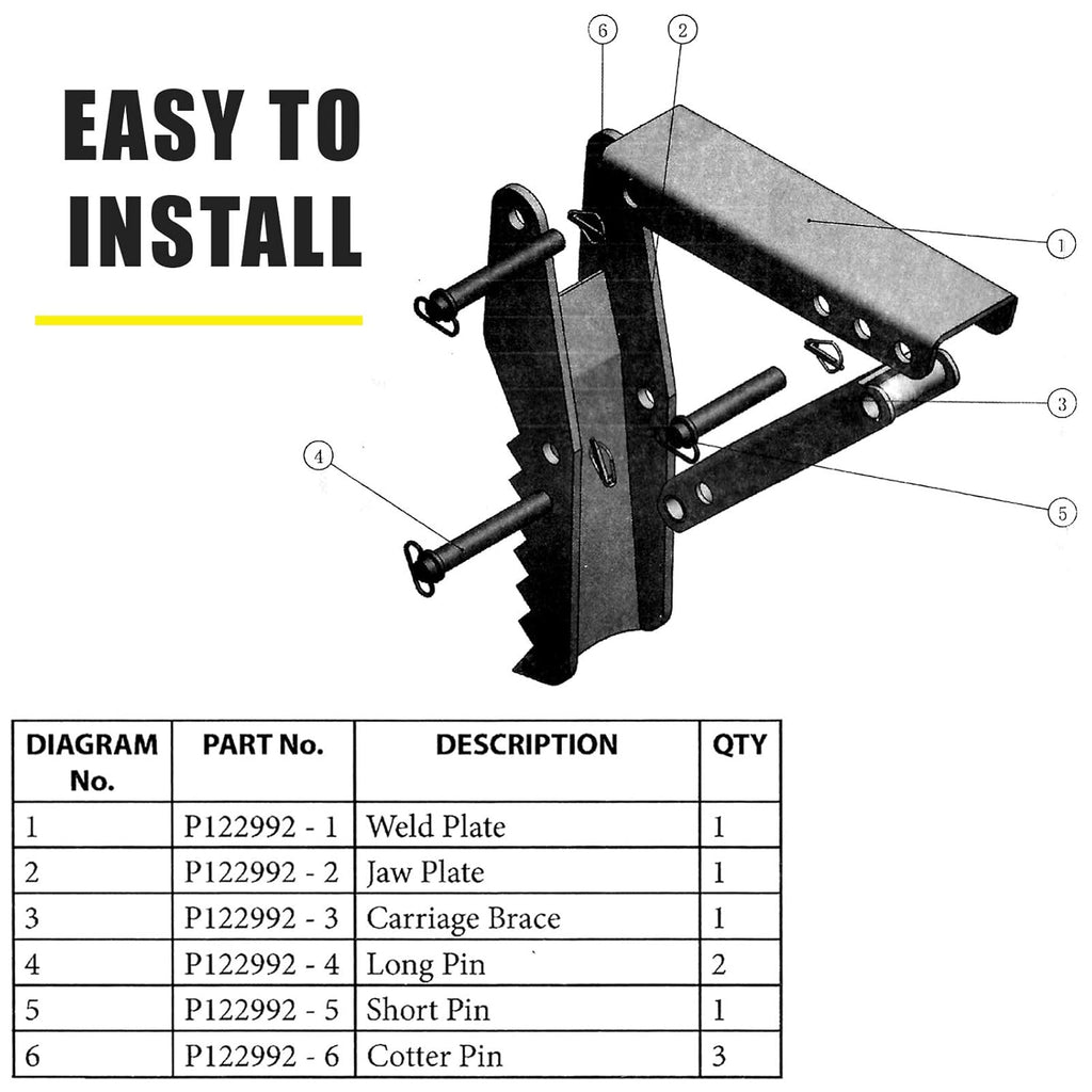24 Backhoe Thumb, 1/2 Steel Thickness Black Steel Weld On Thumb Attachments with 12mm Bolt-On Design K12748