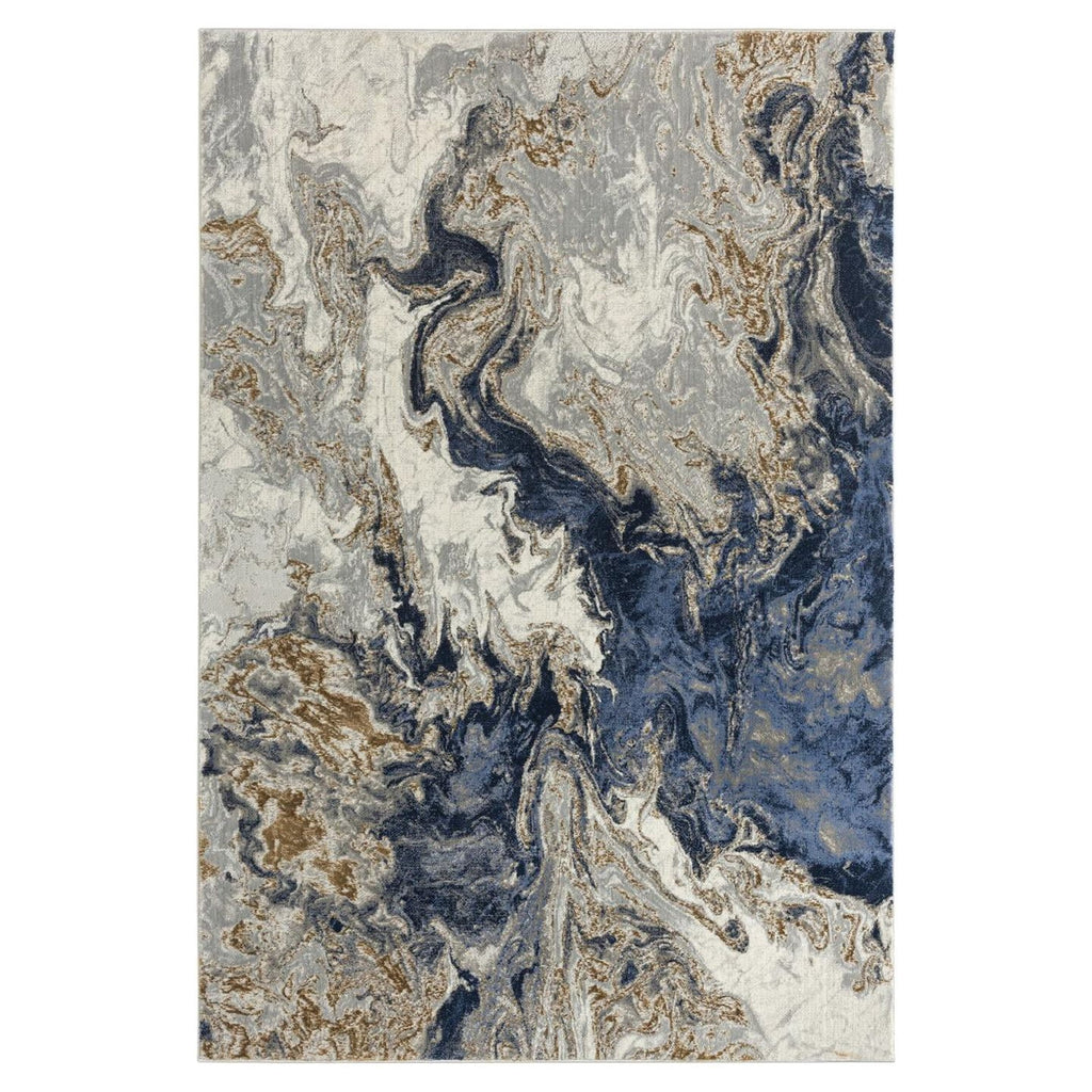 Blue Abstract 8x10 Area Rug Y4579