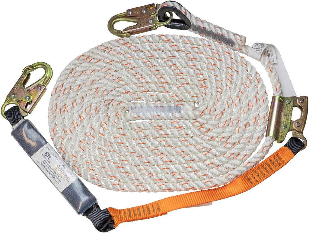 100’ Vertical Lifeline Assembly with Shock Absorber and 18” Extension Lanyard T572882