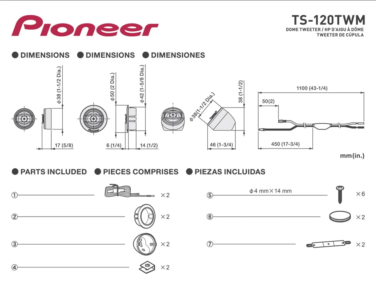 Polyimide Dome Tweeters 100W RMS 450W Peak Power G20012