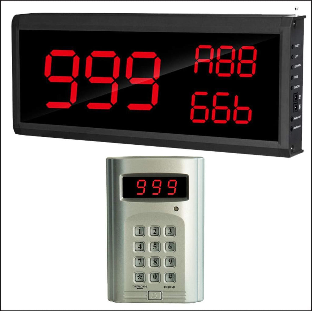 Wireless Calling System Number Keypad Caller and 3 Number Display Host T5091