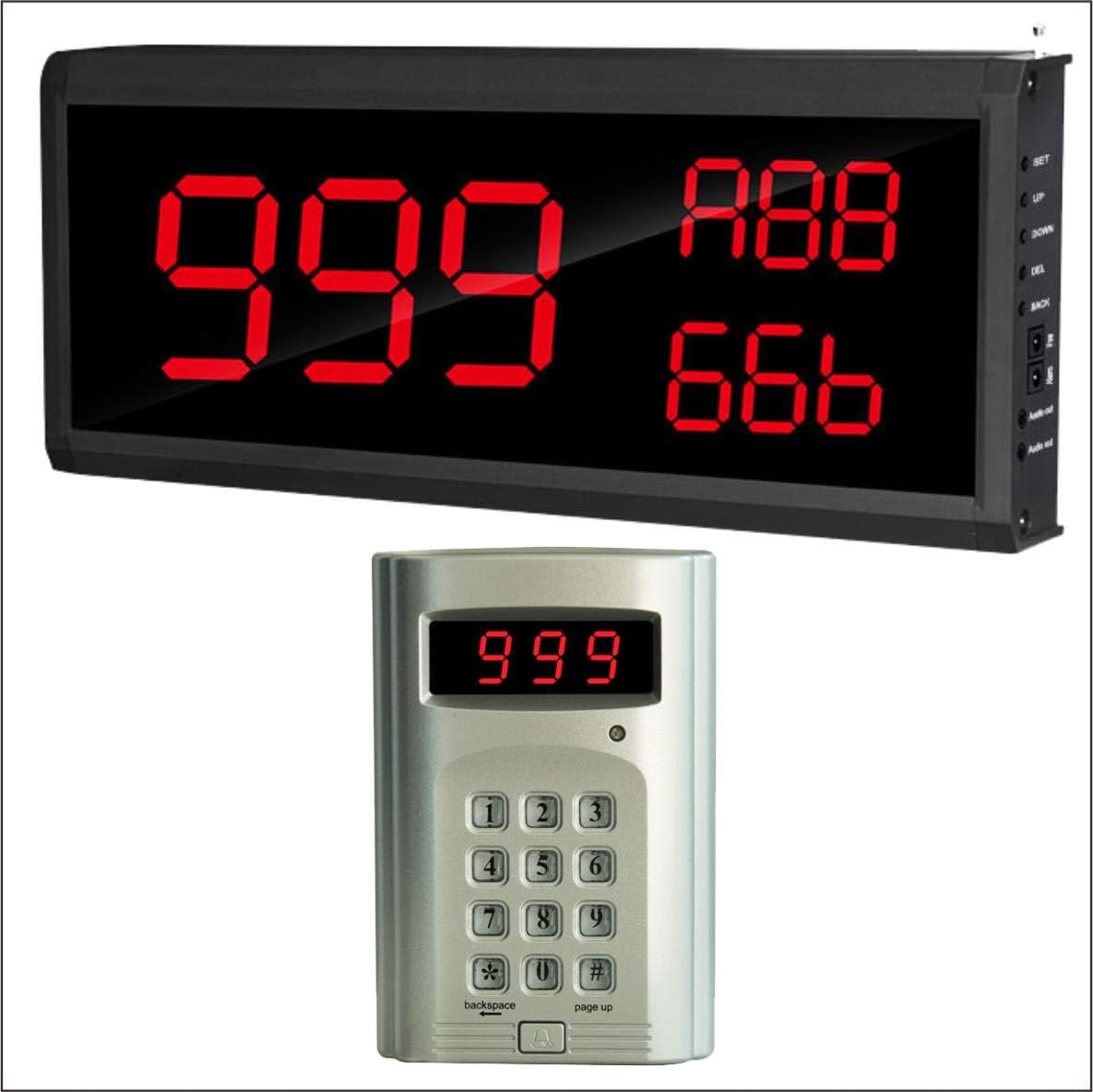 Wireless Calling System Number Keypad Caller and 3 Number Display Host T5091
