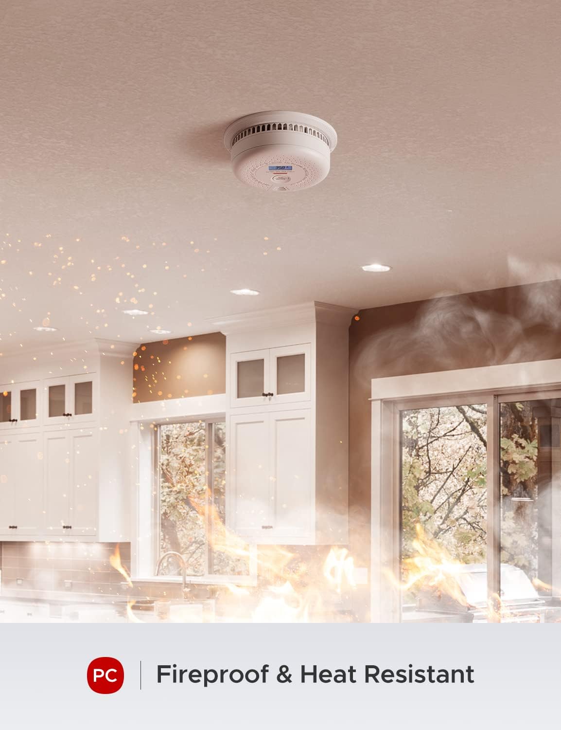 10-Year Battery Smoke and Carbon Monoxide Alarm with Display, 5-Pack R287