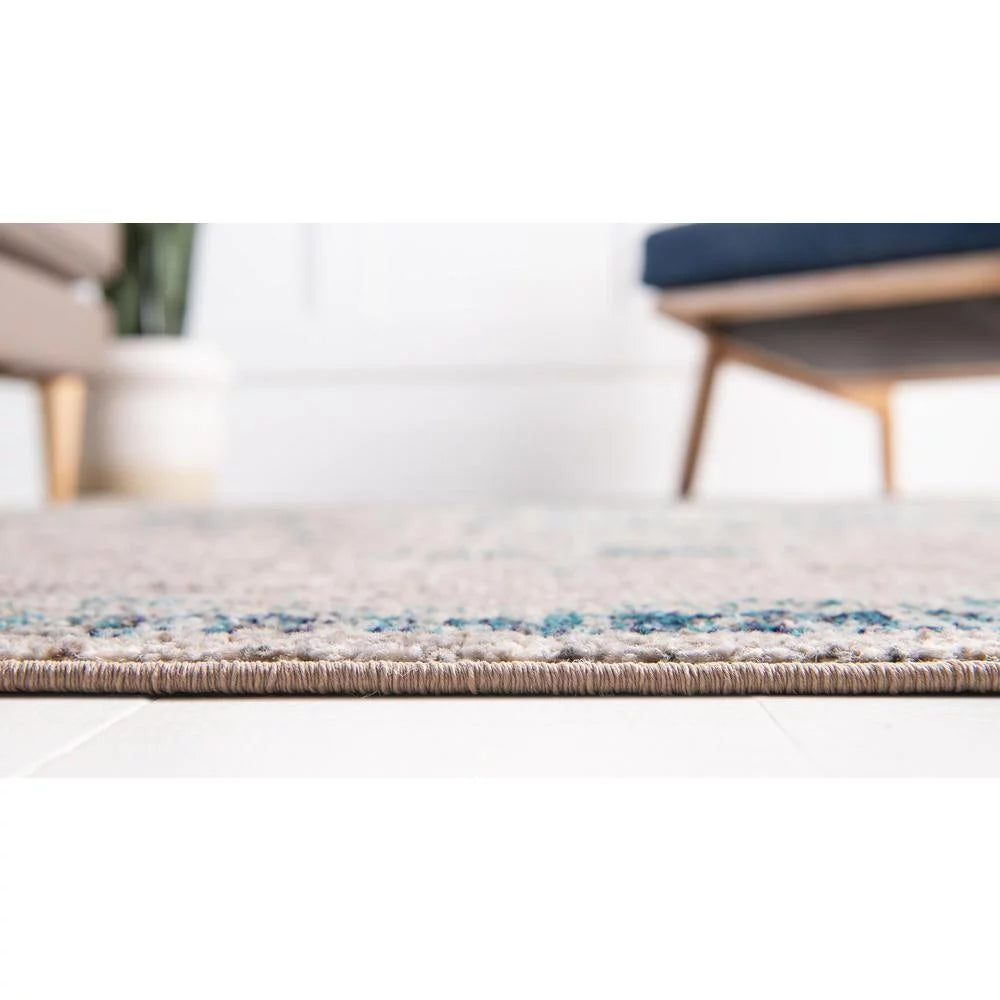 Gray Beige Medallion Rug 3' 3" x 5' 3" O76227