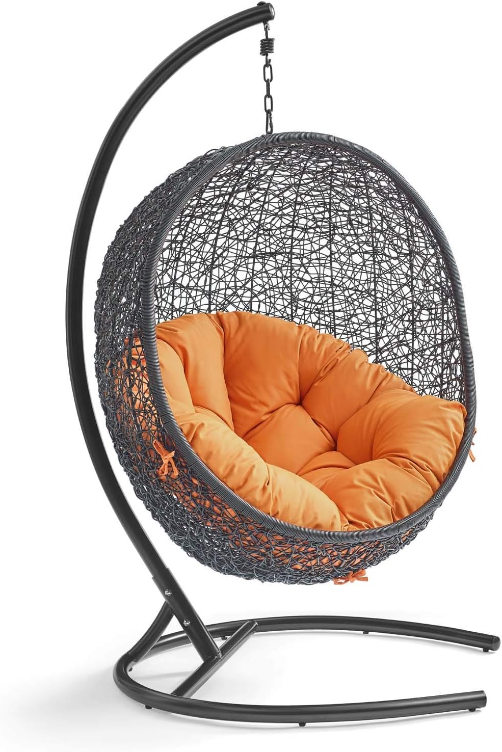 Navy Wicker Rattan Swing Chair with Stand W546488