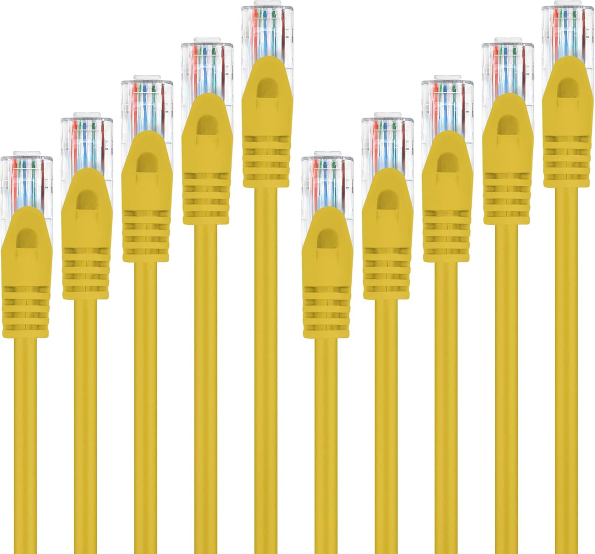 50-Pack Cat5e Patch Cable 1ft Yellow Ethernet Cable R502