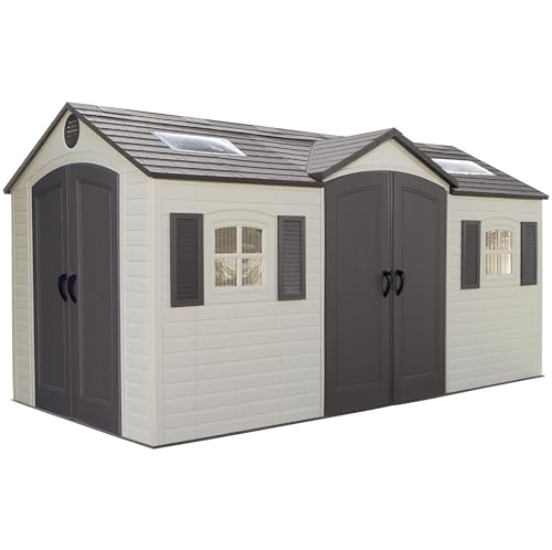 Outdoor Storage Dual Entry Shed, 15 x 8 ft, Desert Sand V9857
