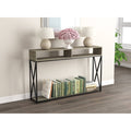 Dark Taupe Console Table with Two Open Shelves G7478