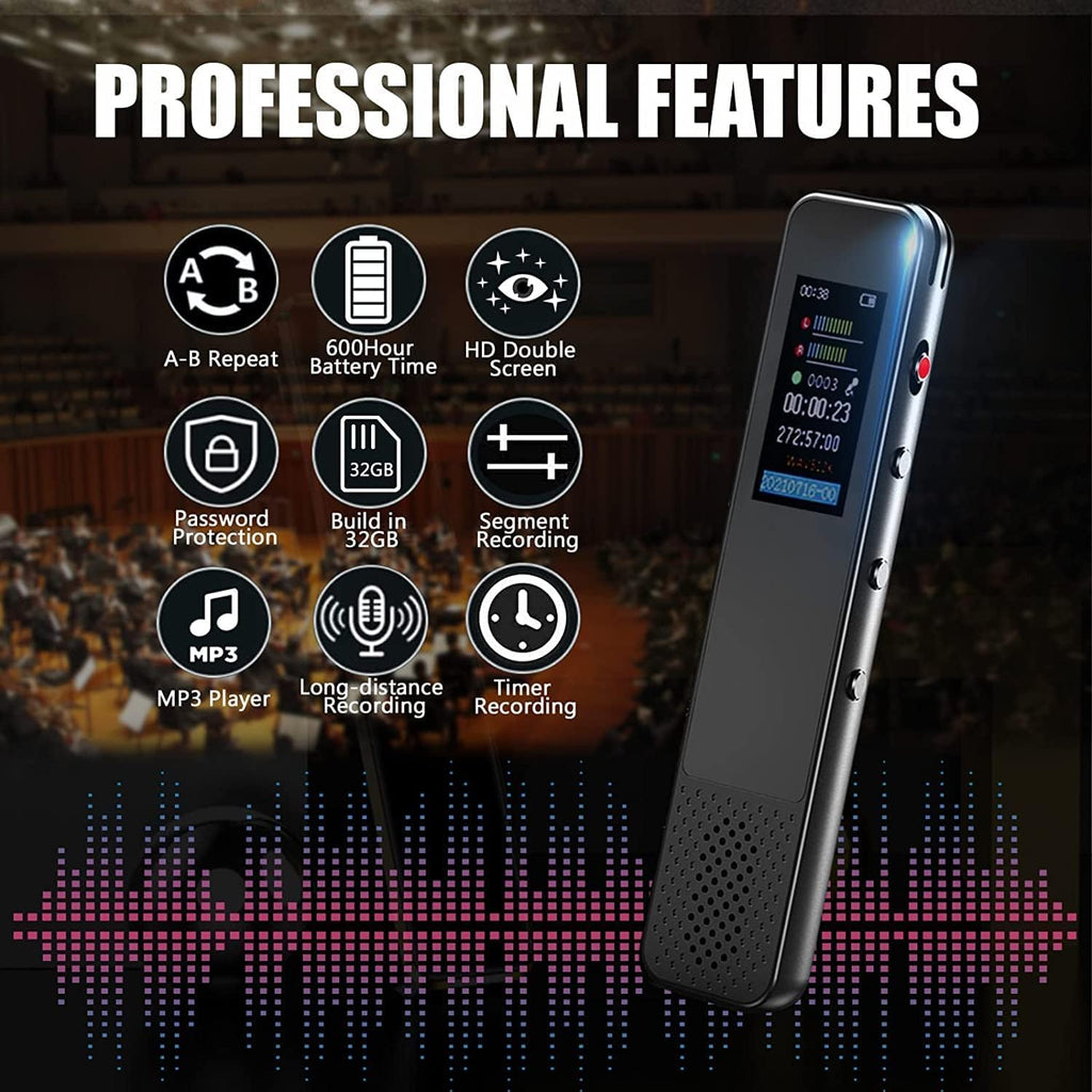 32G MP3 Digital Voice Recorder, Pack of 2 R46736