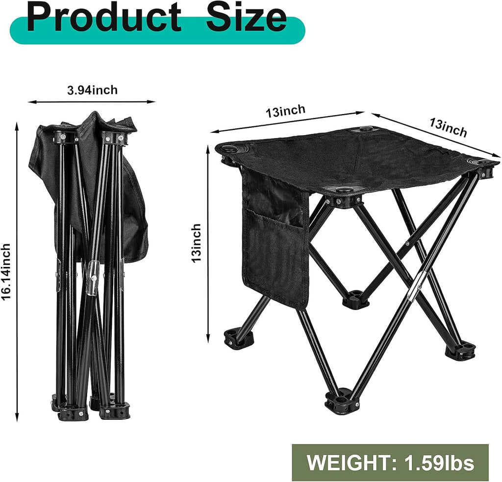 Small Folding Stool with Side Pocket and Storage Bag N33461