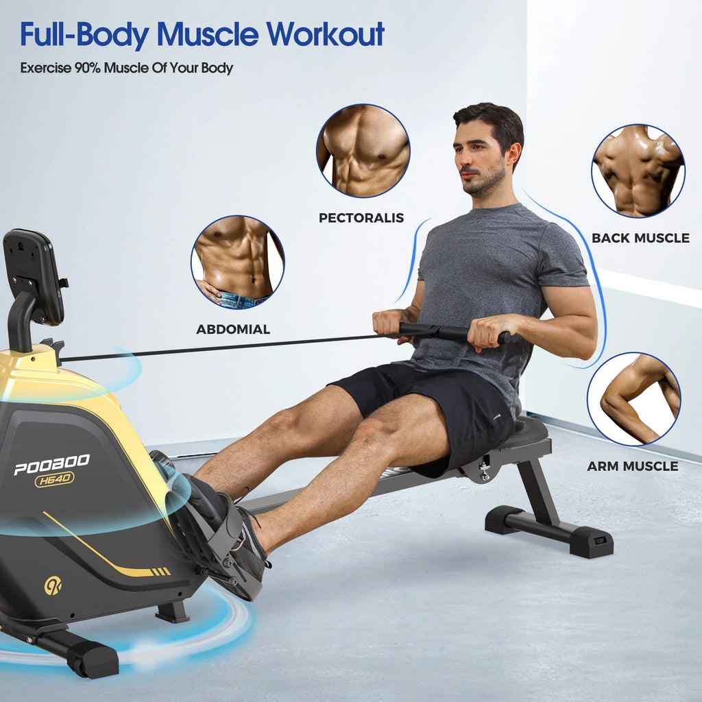 Foldable Magnetic Rowing Machine with 16 Level Resistance N407