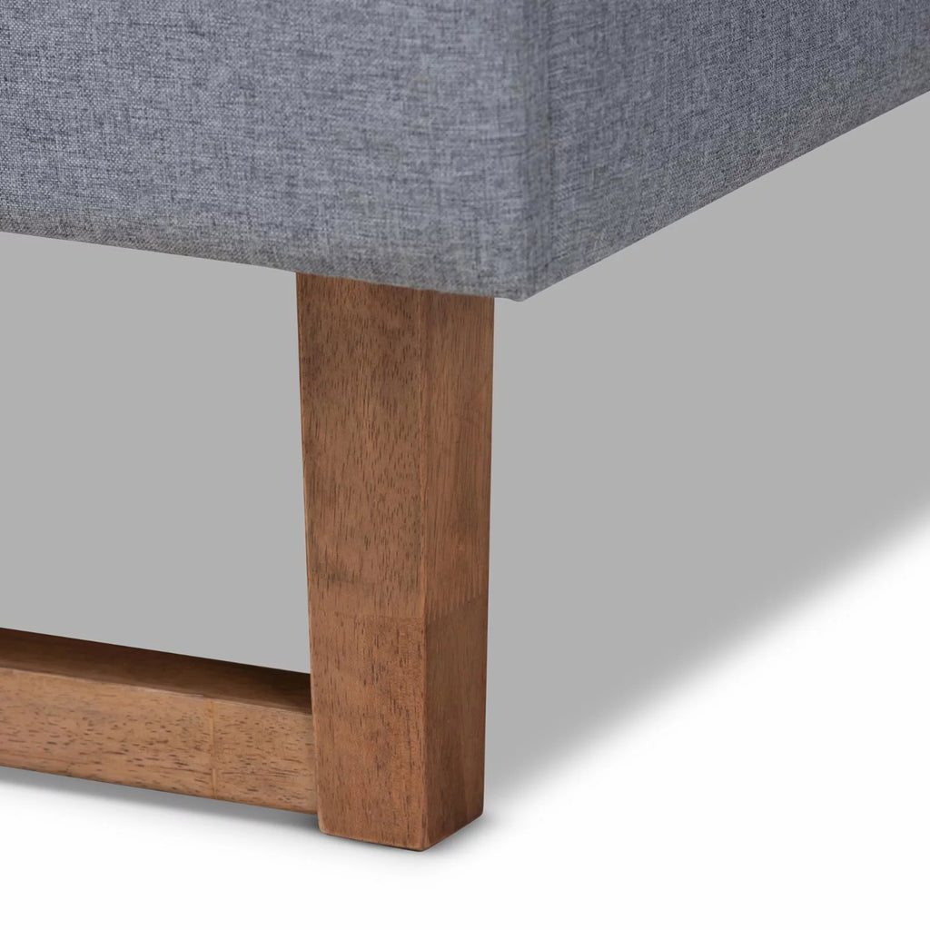 King Size Dark Gray Upholstered Wood Platform Bed I167