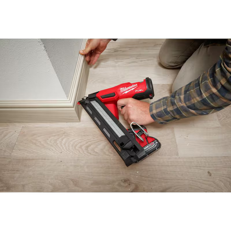 18-Volt Lithium-Ion Brushless Cordless 15-Gauge Angled Finish Nailer Kit with Battery and Charger N916